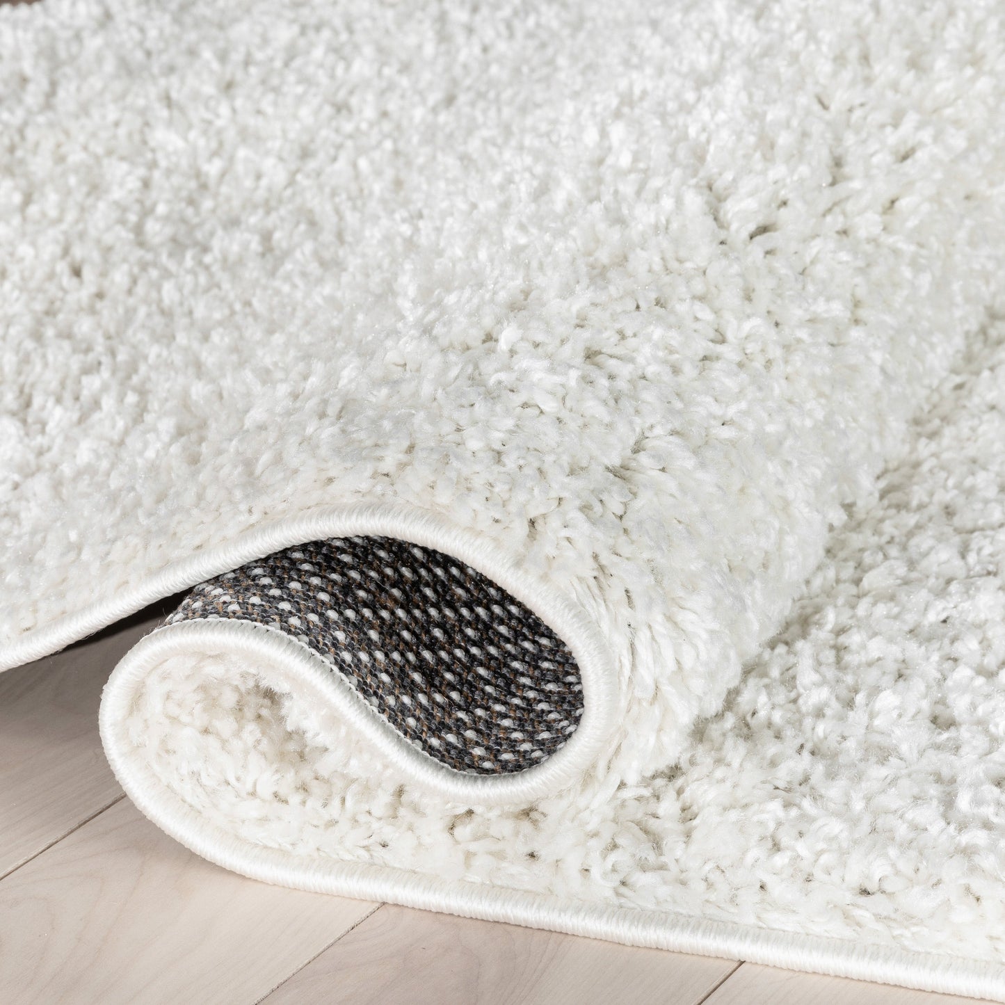 Emerson Modern Solid Ivory Thick & Soft Shag Rug ELL-22