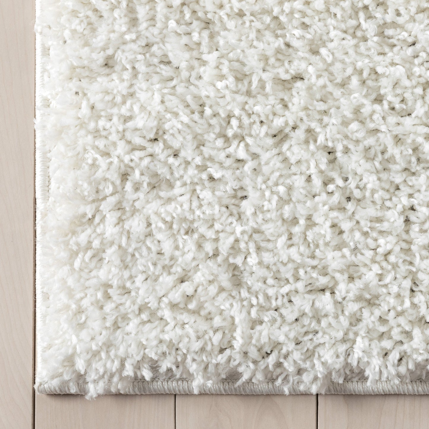 Emerson Modern Solid Ivory Thick & Soft Shag Rug ELL-22