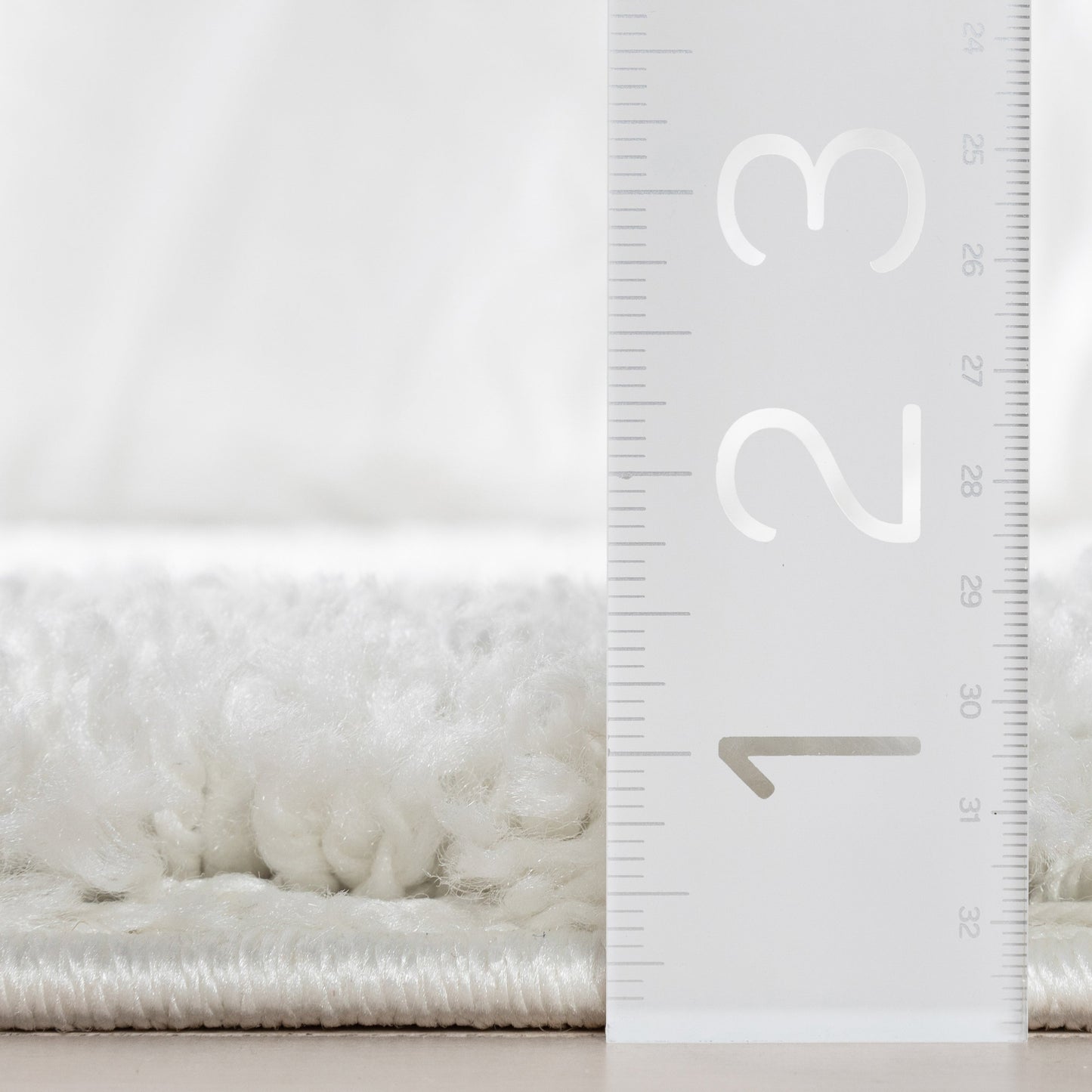Emerson Modern Solid Ivory Thick & Soft Shag Rug ELL-22