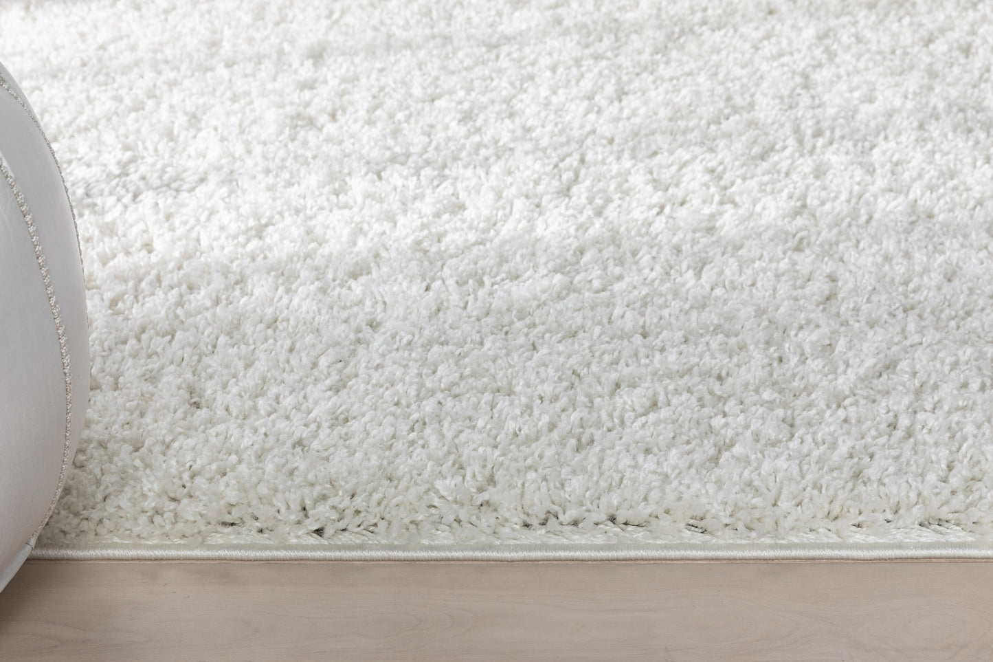 Emerson Modern Solid Ivory Thick & Soft Shag Rug ELL-22