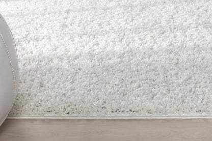 Emerson Modern Solid Ivory Thick & Soft Shag Rug ELL-22