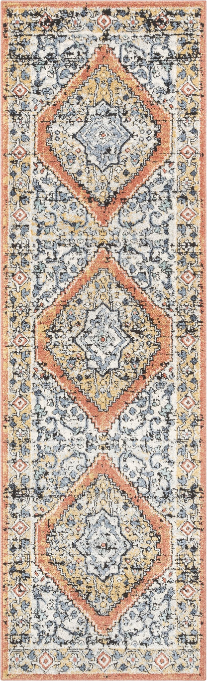 Messina Vintage Medallion Botanical Border Rust Rug ENV-10