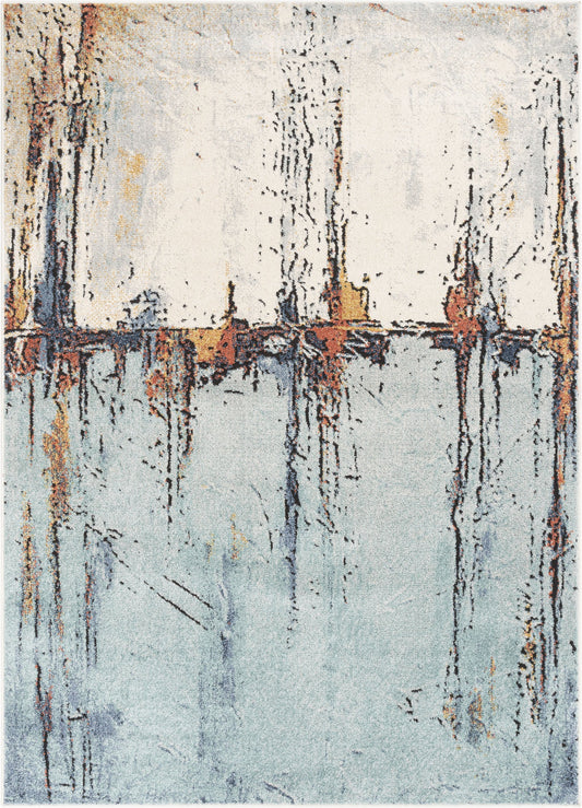 Gela Abstract Paintsplash Light Blue Rug ENV-136