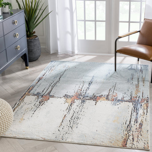 Gela Abstract Paintsplash Light Blue Rug ENV-136