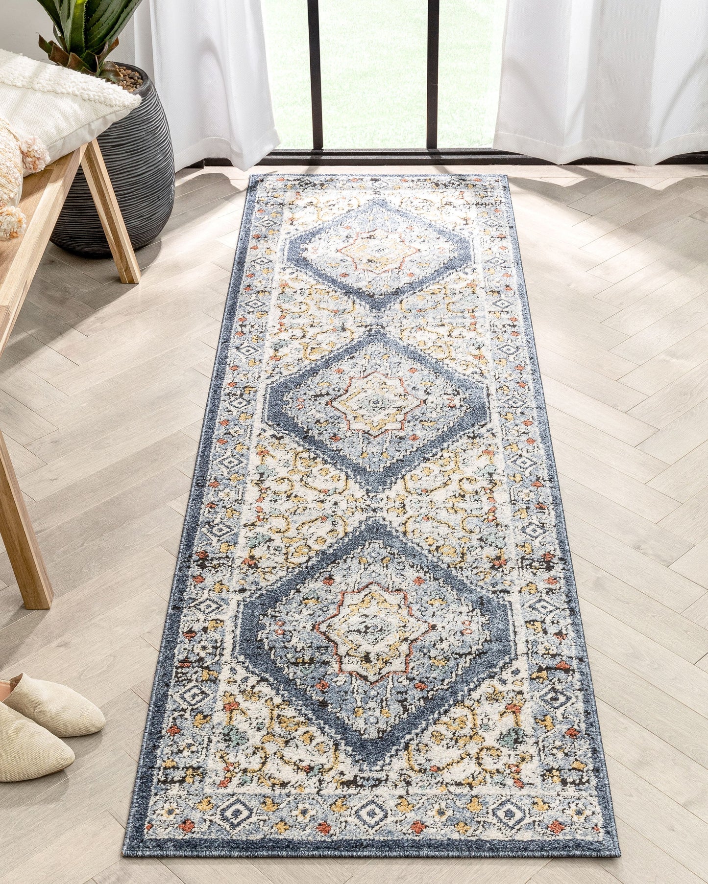 Messina Vintage Oriental Medallion Blue Rug ENV-14