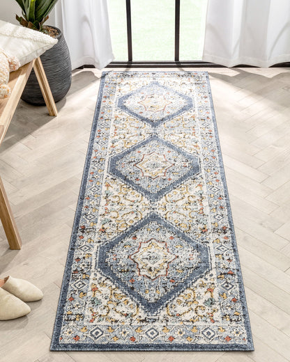 Messina Vintage Oriental Medallion Blue Rug ENV-14