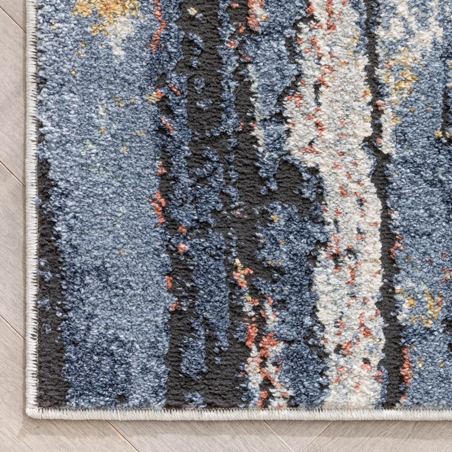 Teramo Abstract pattern Geometric Stripes Blue Rug ENV-154
