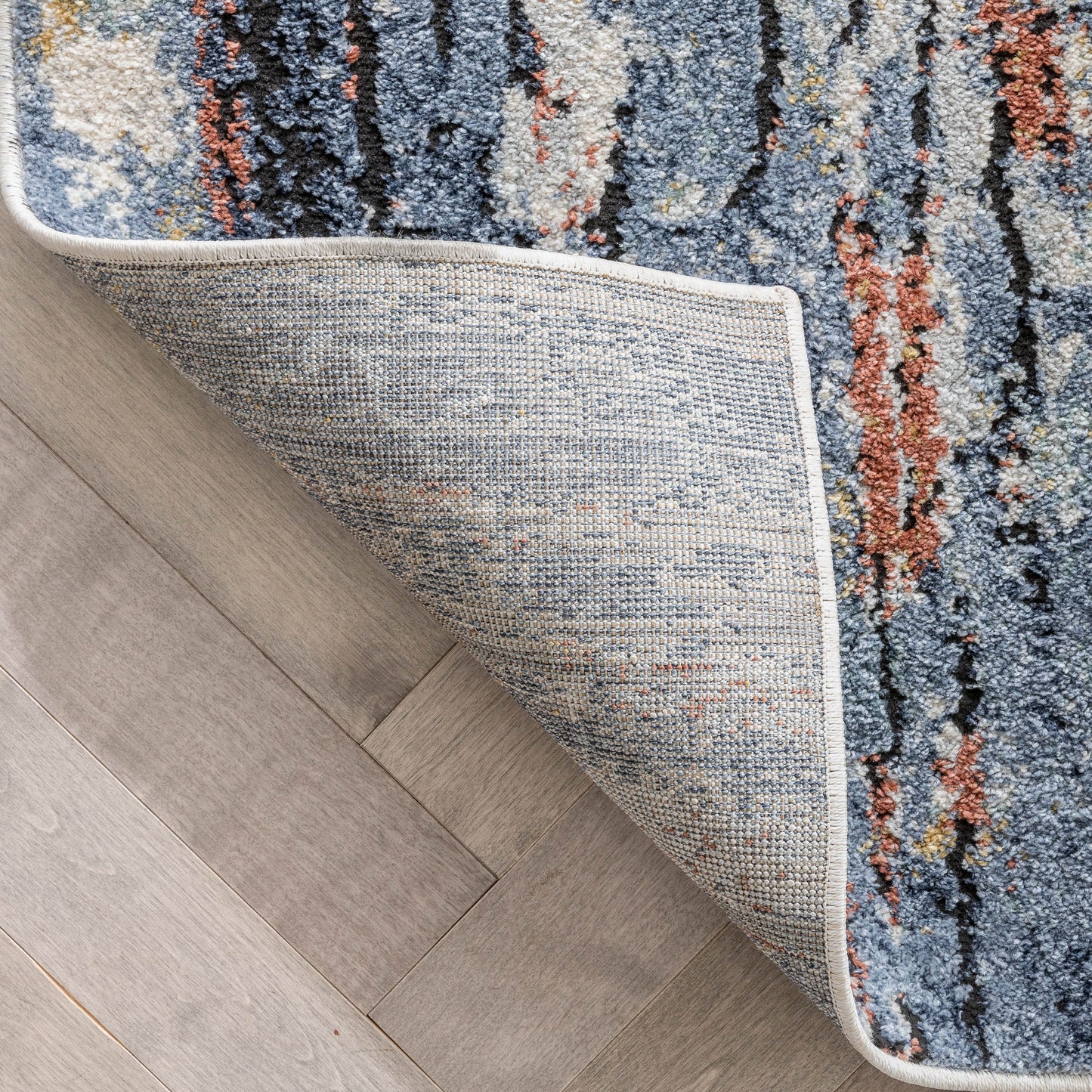Teramo Abstract pattern Geometric Stripes Blue Rug ENV-154