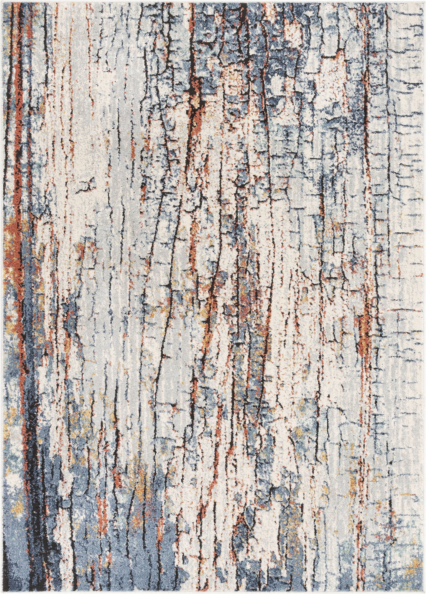 Teramo Abstract pattern Geometric Stripes Blue Rug ENV-154