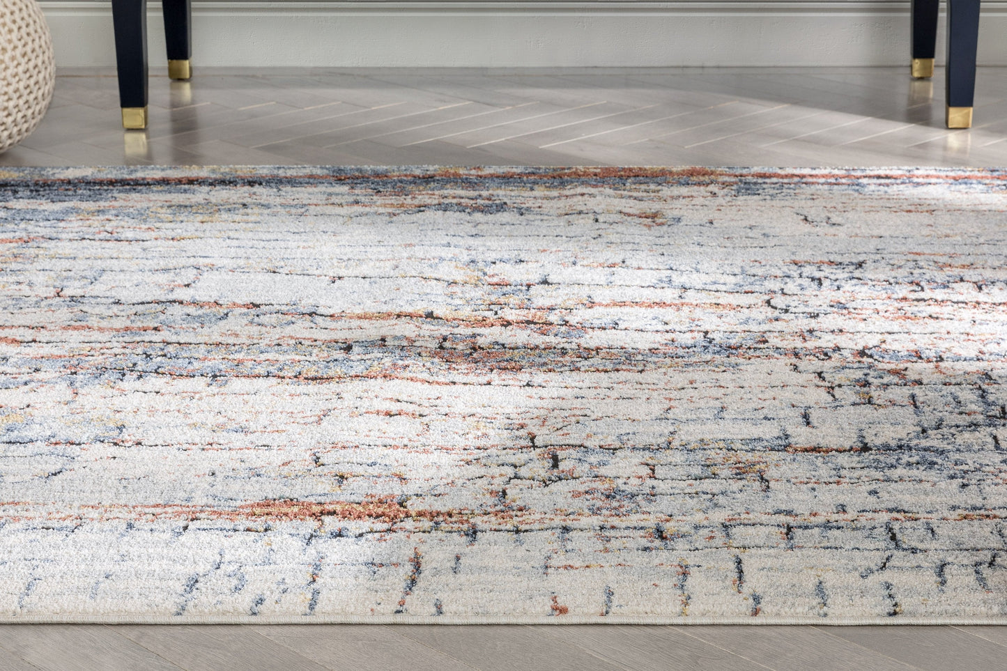 Teramo Abstract pattern Geometric Stripes Blue Rug ENV-154