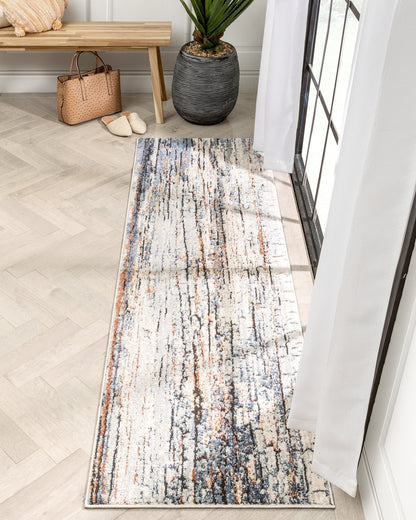 Teramo Abstract pattern Geometric Stripes Blue Rug ENV-154