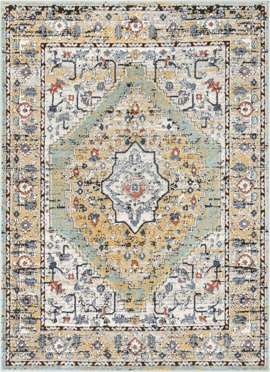 Messina Vintage Oriental Medallion Green Rug ENV-15