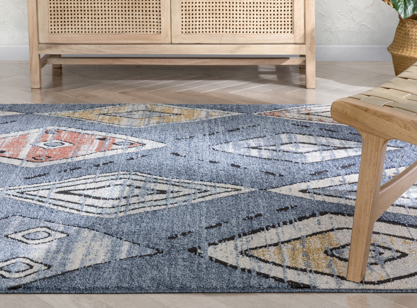 Cesena Tribal Moroccan Diamond Blue Rug ENV-34