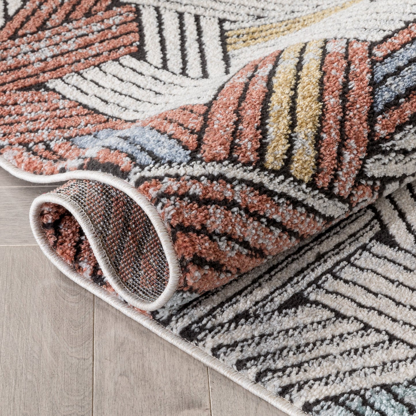 Varese Abstract Geometric Stripes Red Rug ENV-50