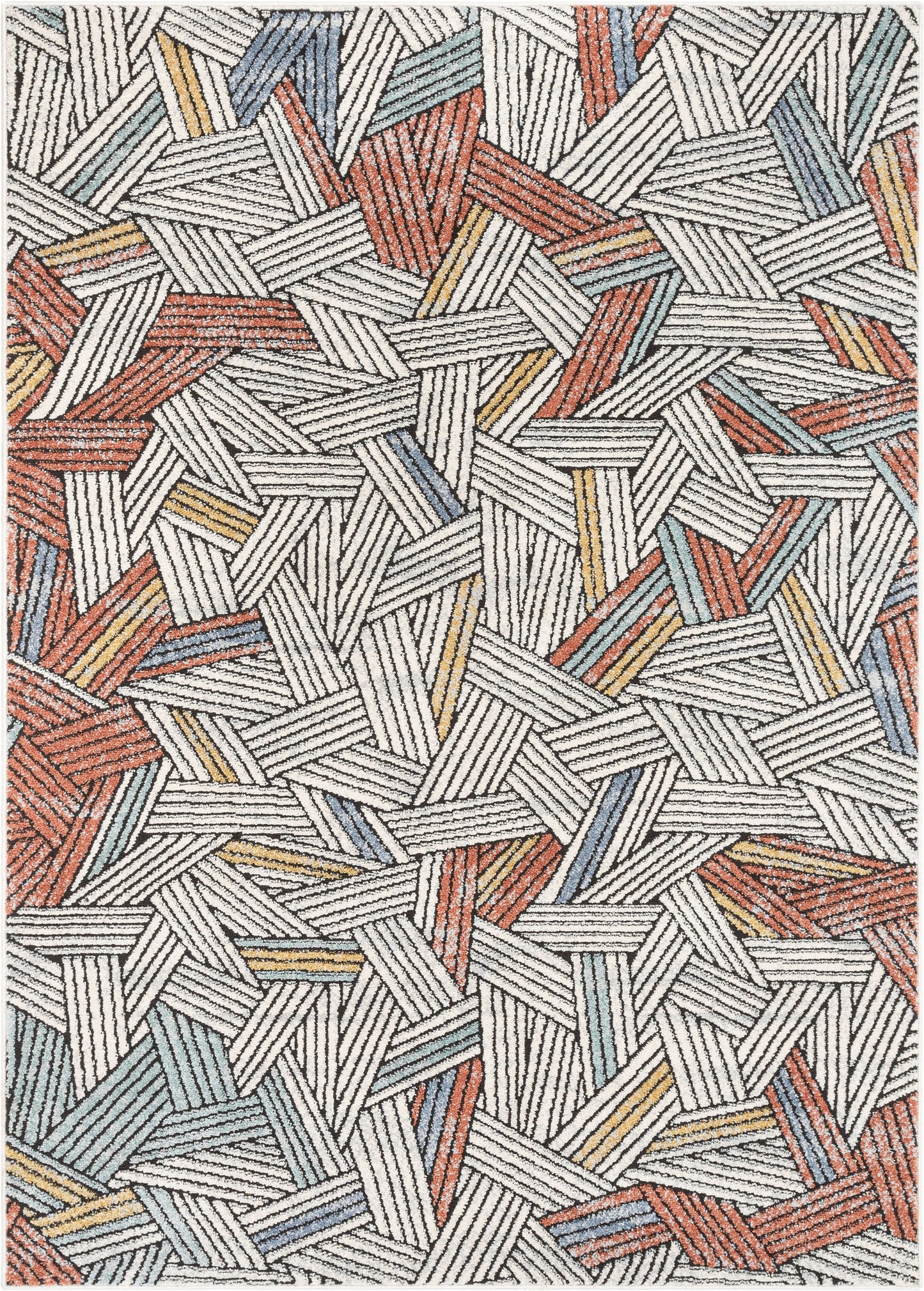 Varese Abstract Geometric Stripes Red Rug ENV-50