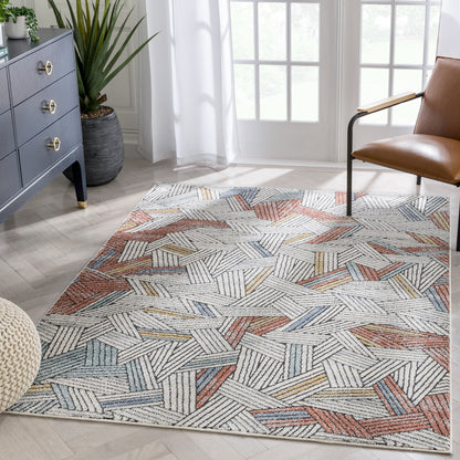 Varese Abstract Geometric Stripes Red Rug ENV-50