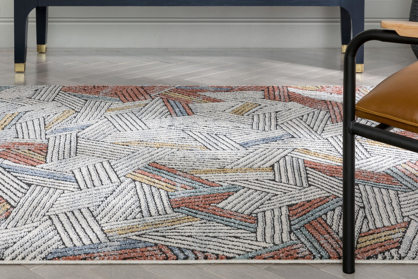 Varese Abstract Geometric Stripes Red Rug ENV-50