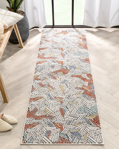 Varese Abstract Geometric Stripes Red Rug ENV-50