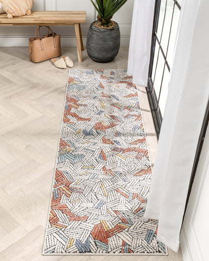 Varese Abstract Geometric Stripes Red Rug ENV-50