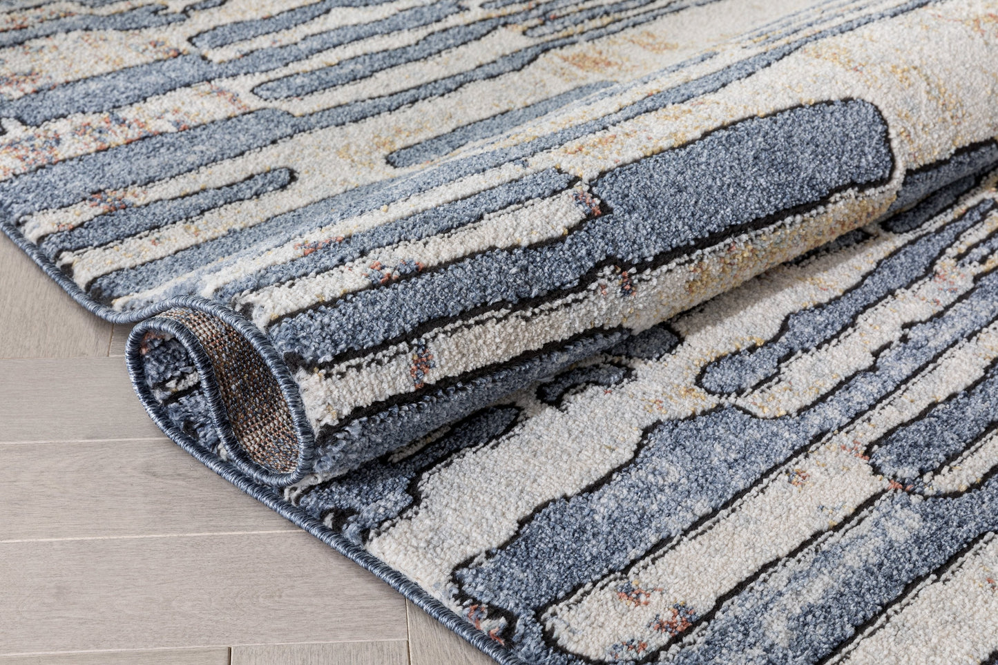 Modica Geometric Abstract Pattern Blue Rug ENV-64