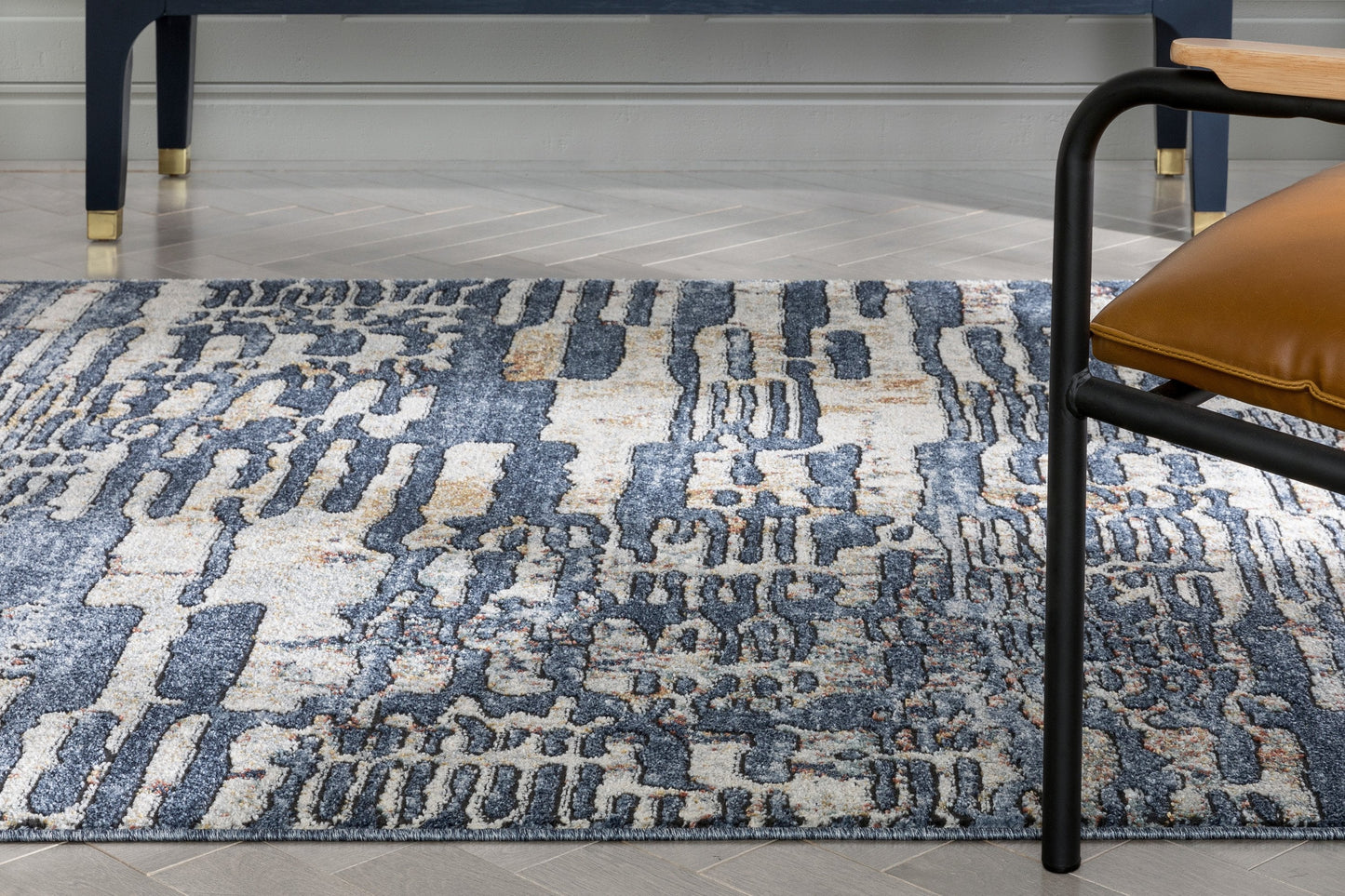 Modica Geometric Abstract Pattern Blue Rug ENV-64
