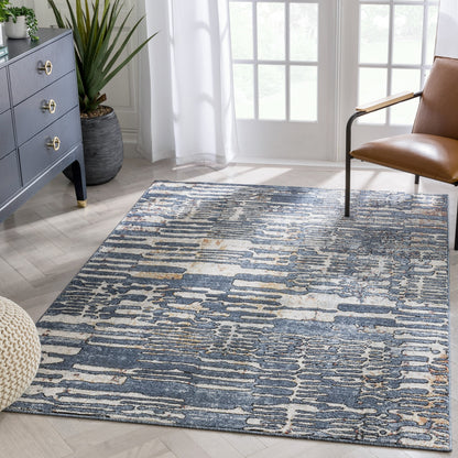 Modica Geometric Abstract Pattern Blue Rug ENV-64