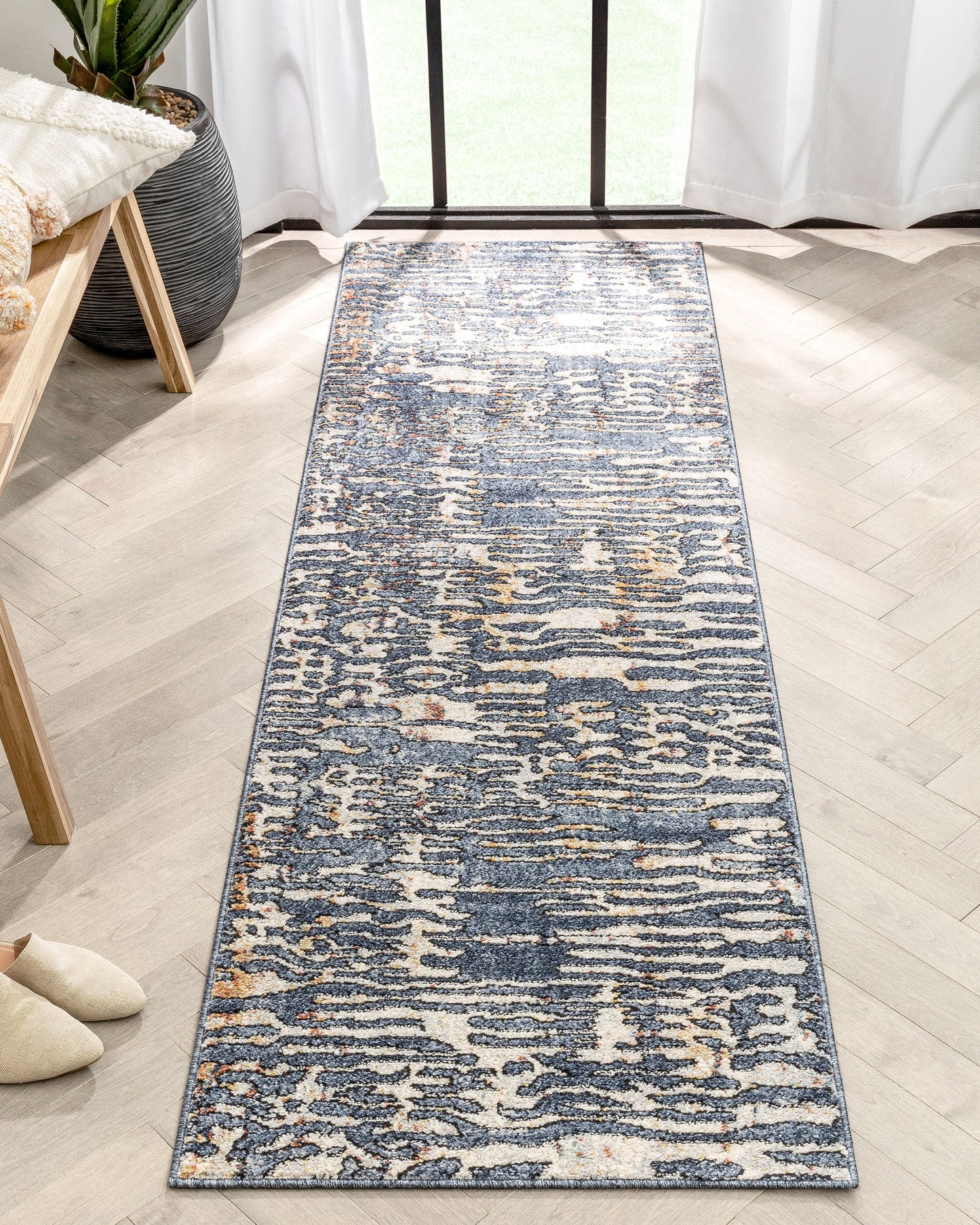 Modica Geometric Abstract Pattern Blue Rug ENV-64
