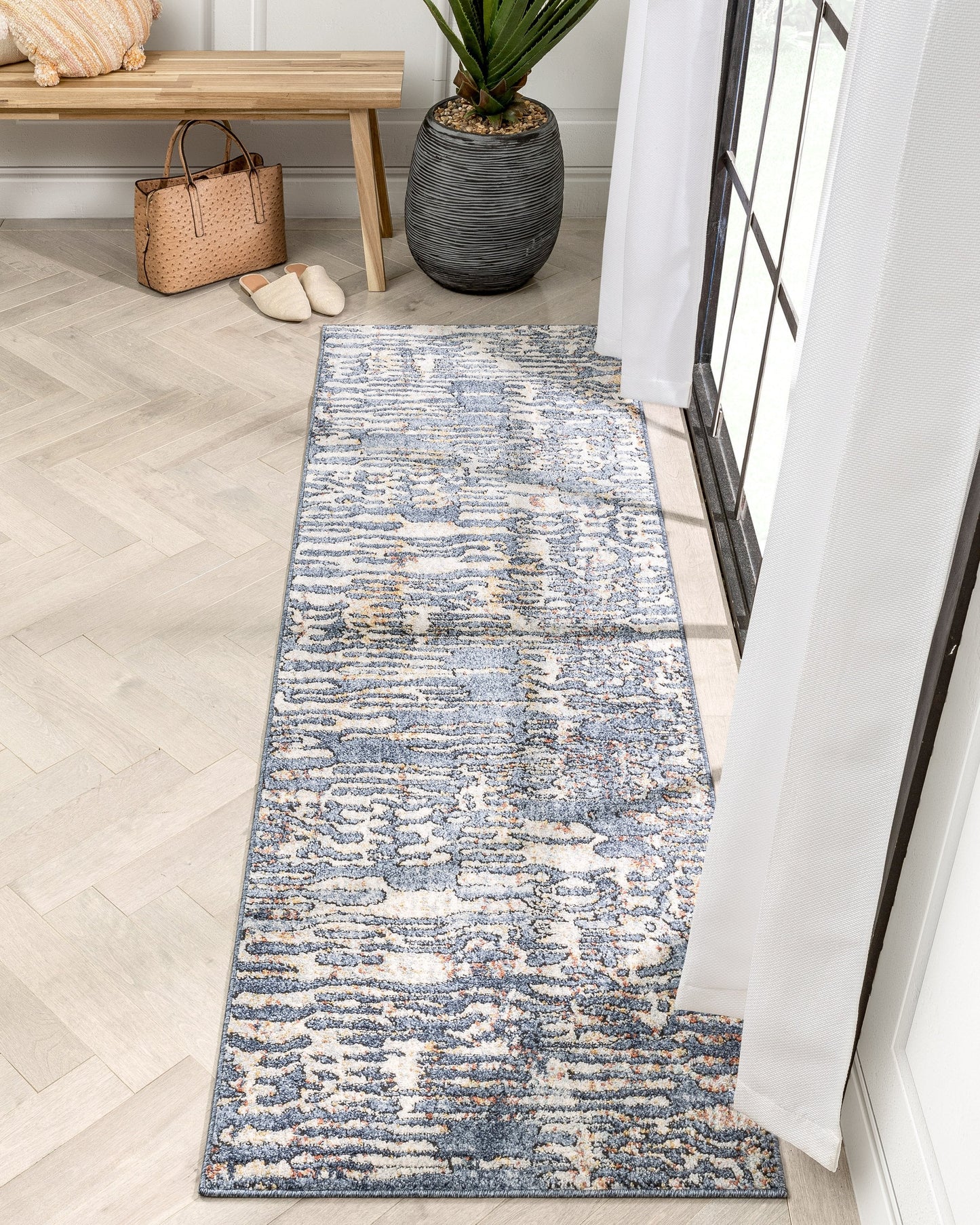 Modica Geometric Abstract Pattern Blue Rug ENV-64