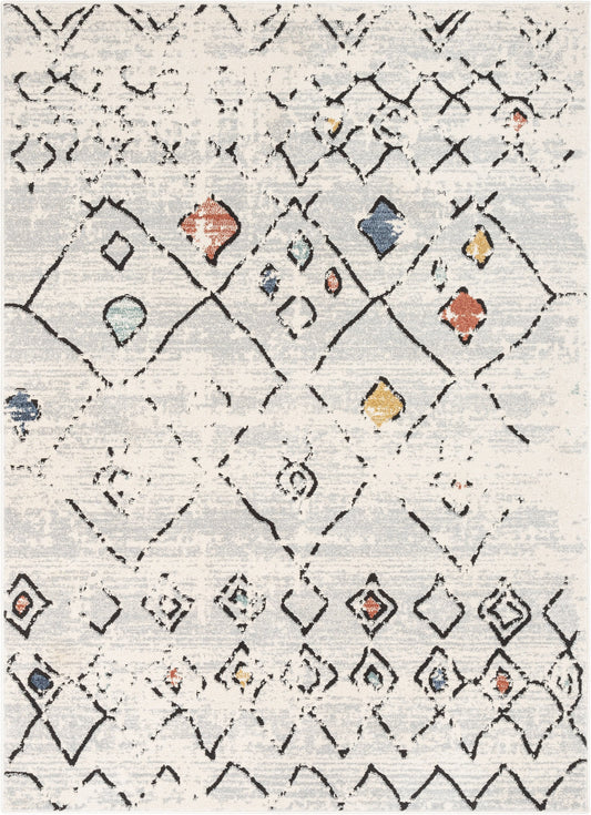 Ancona Moroccan Tribal Diamond Grey Rug ENV-77