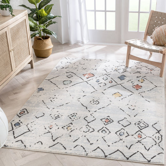 Ancona Moroccan Tribal Diamond Grey Rug ENV-77