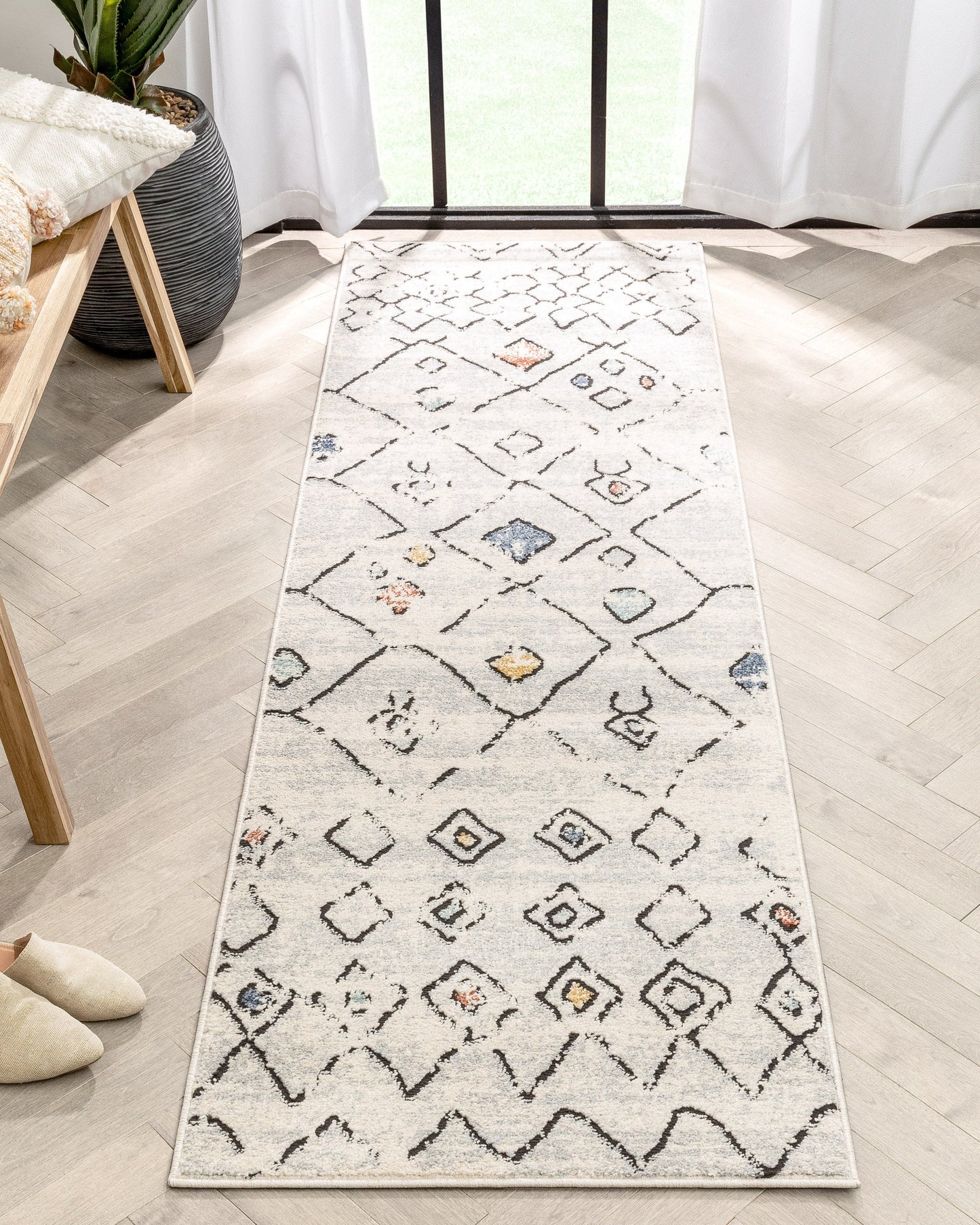 Ancona Moroccan Tribal Diamond Grey Rug ENV-77