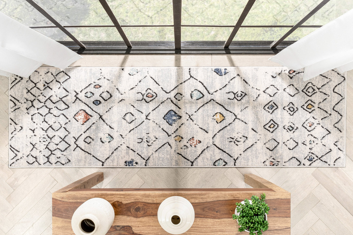 Ancona Moroccan Tribal Diamond Grey Rug ENV-77