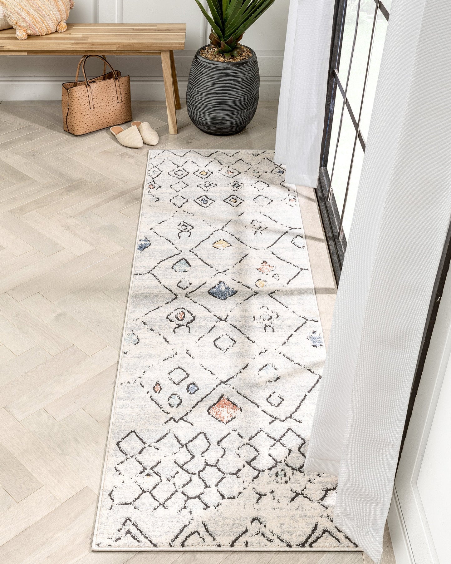 Ancona Moroccan Tribal Diamond Grey Rug ENV-77