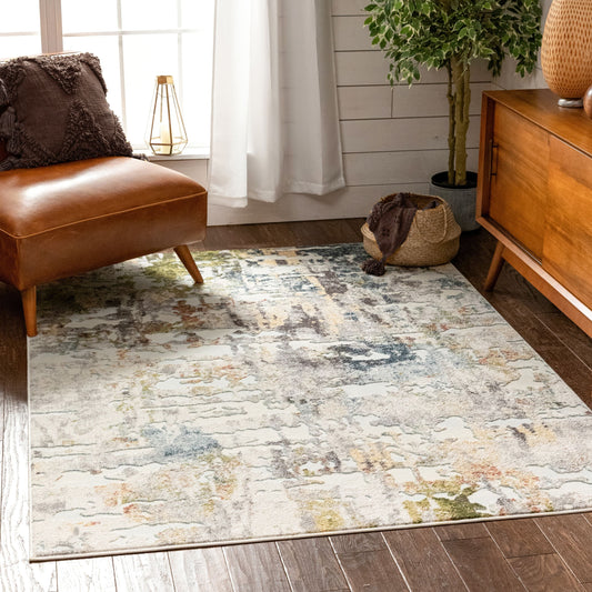 Azura Vintage Distressed Abstract Multi Rug FA-14