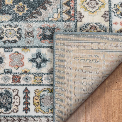 Aryn Vintage Tribal Medallion Floral Blue Rug FA-24