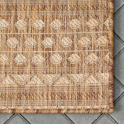 Arwen Tribal Indoor/Outdoor Brown Textured Rug FAL-18