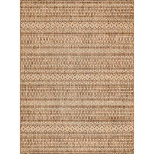 Arwen Tribal Indoor/Outdoor Brown Textured Rug FAL-18
