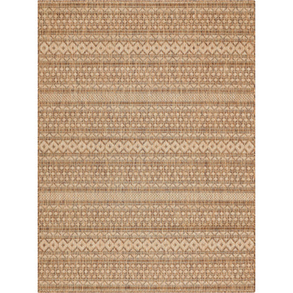 Arwen Tribal Indoor/Outdoor Brown Textured Rug FAL-18