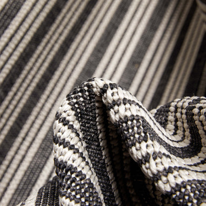 Frankie Modern Stripes Indoor/Outdoor Black Textured Rug FAL-23