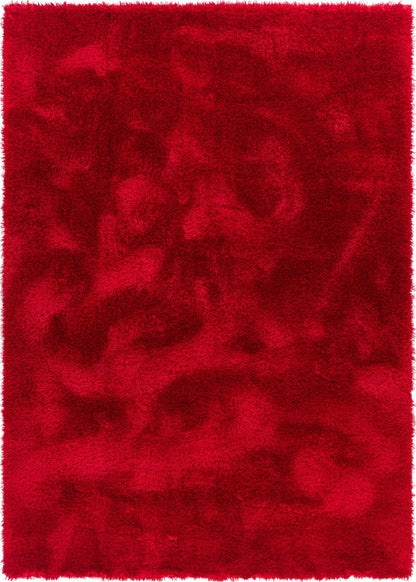 Liza Red Plush Shag Rug FE-10