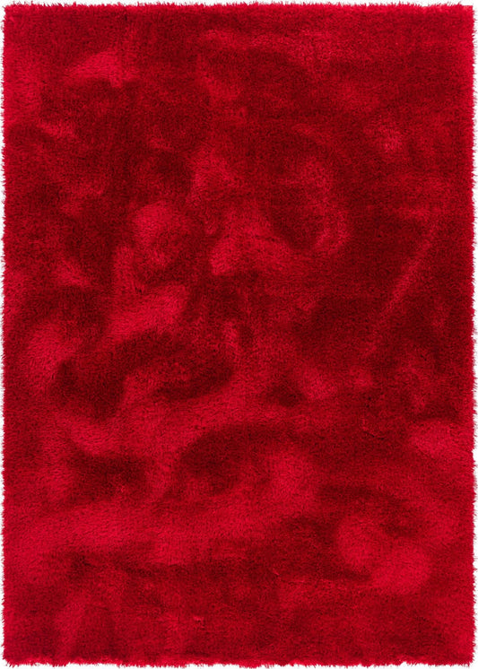 Liza Red Plush Shag Rug FE-10