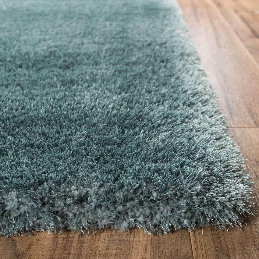 Liza Blue Plush Shag Rug FE-16