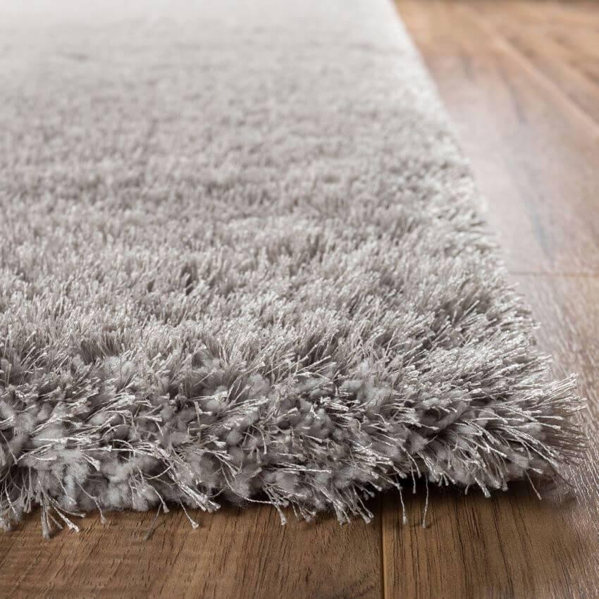 Liza Silver Plush Shag Rug FE-17