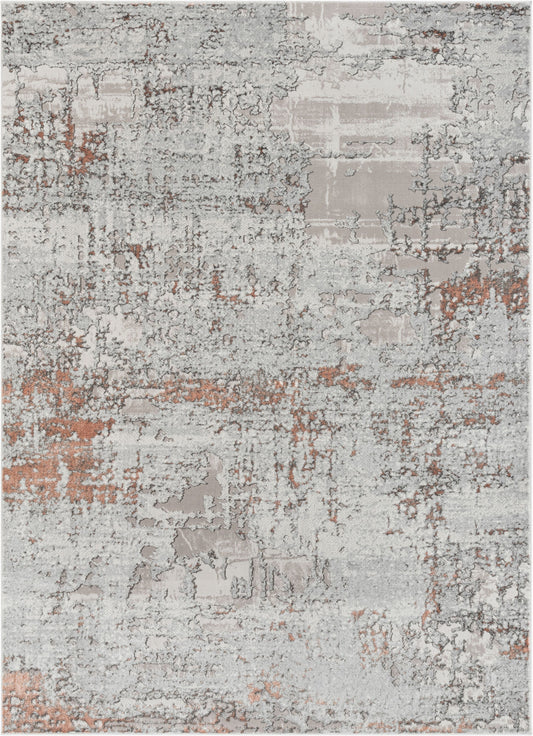 Angus Modern Abstract Distressed Grey Blush Glam Rug FRM-27