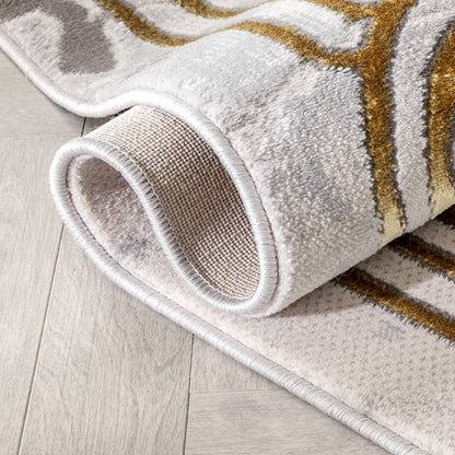 Huntington Retro Marble Border Ivory Glam Rug FRM-72