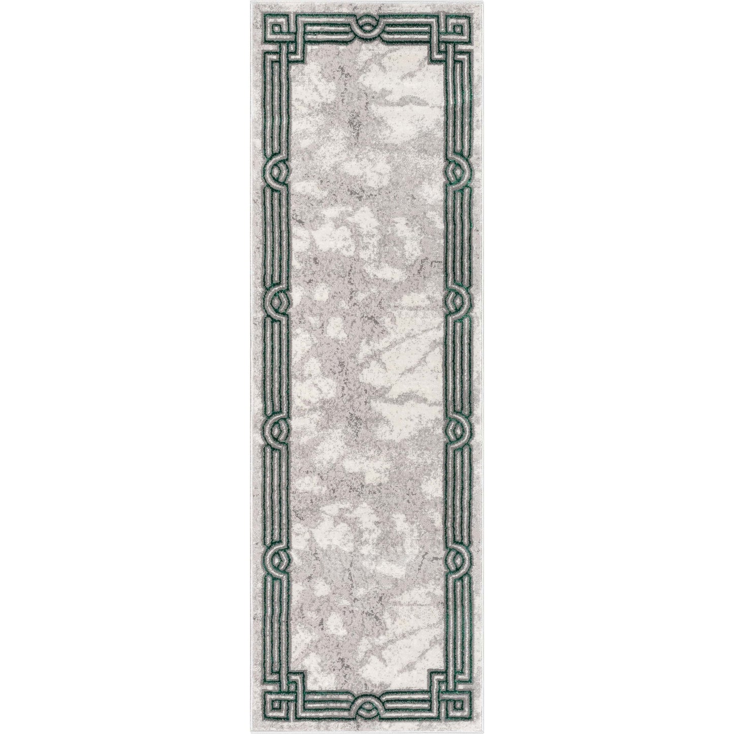 Huntington Retro Marble Border Green Glam Rug FRM-75