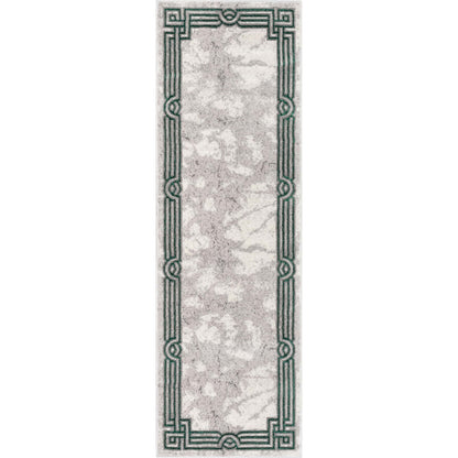 Huntington Retro Marble Border Green Glam Rug FRM-75