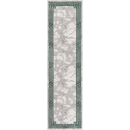 Huntington Retro Marble Border Green Glam Rug FRM-75