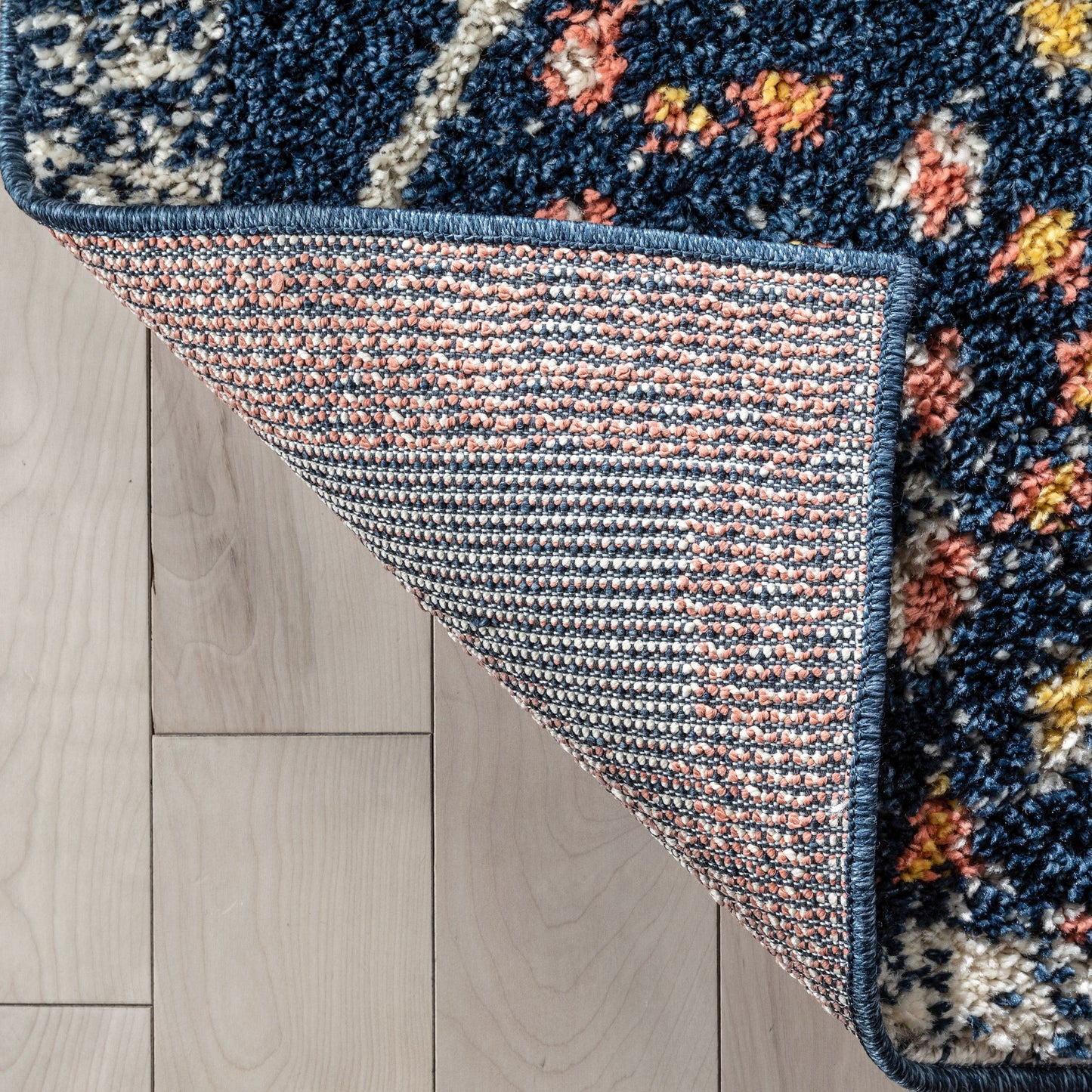 Sansa Moroccan Diamond Pattern Blue Thick Shag Rug GIG-14
