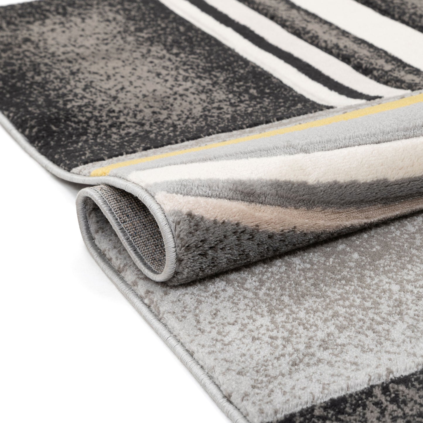 Belle Gold Modern Abstract Geometric 3D Textured Rug GV-21